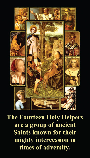 Fourteen Holy Helpers (AGAINST PANDEMICS & DISEASE) Prayer Card***ONEFREECARDFOREVERYCARDYOUORDER***